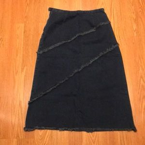 Rare Japanese Vintage Denim Skirt w/ Fringes Sz. Small in VGUC!